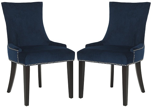 navy patterned dining room chairs