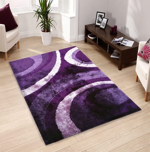 Purple Living Room Rugs Cara Modern Plain Purple Rug