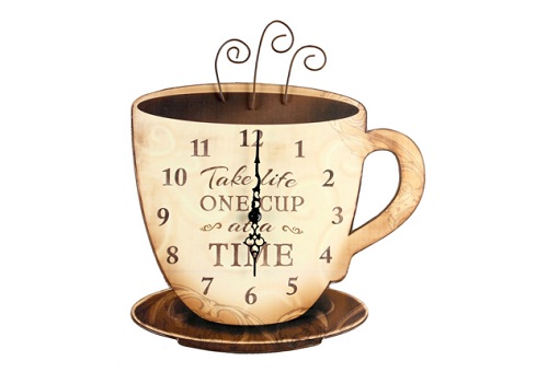 coffee cup themed kitchen wall clock
