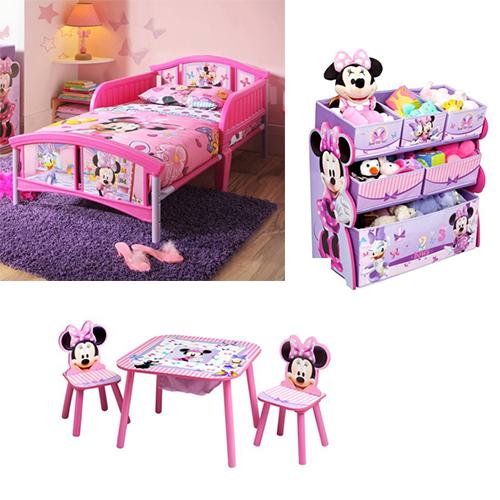 disney minnie mouse bedroom set with bonus toy organizer
