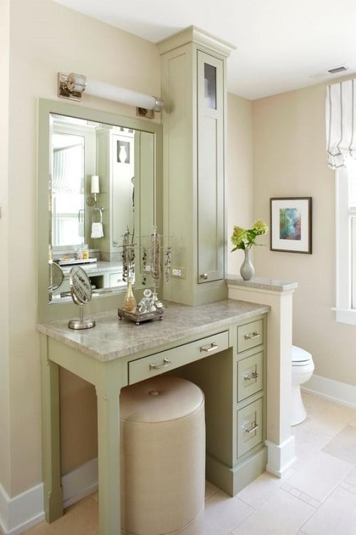 10 Stunning And Gorgeous Bathroom Vanity With Makeup Station Ideas