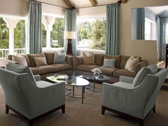 Living Room With Grays Khaki And Cream